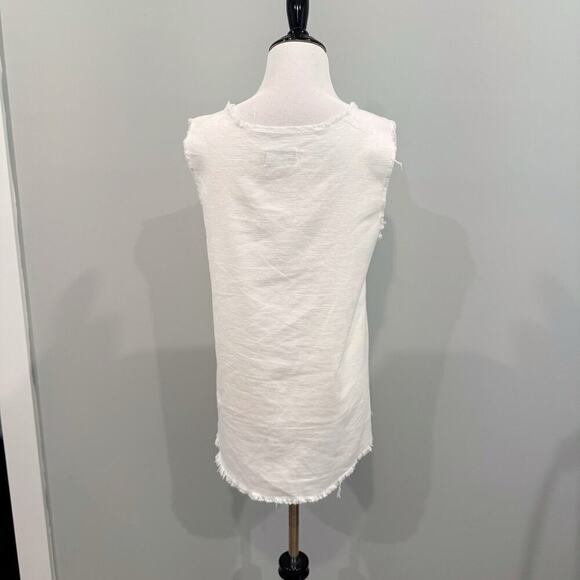 Parker Smith Top Women’s Small Ivory Tencel Linen Sleeveless Blouse USA Made - Picture 4 of 12